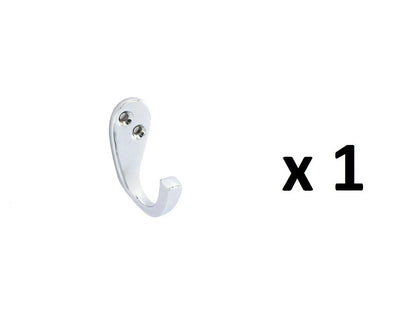 Securit S2981 Victorian Single Chrome Robe Hat Jacket Hook 50Mm Various Quantity