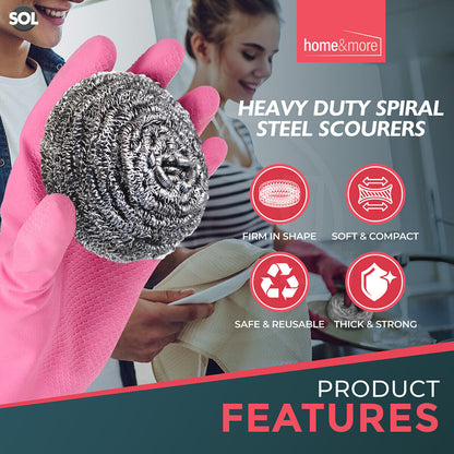 16-32 Stainless Steel Scourers Heavy Duty Kitchen Wire Pan Pads Washing Cleaning