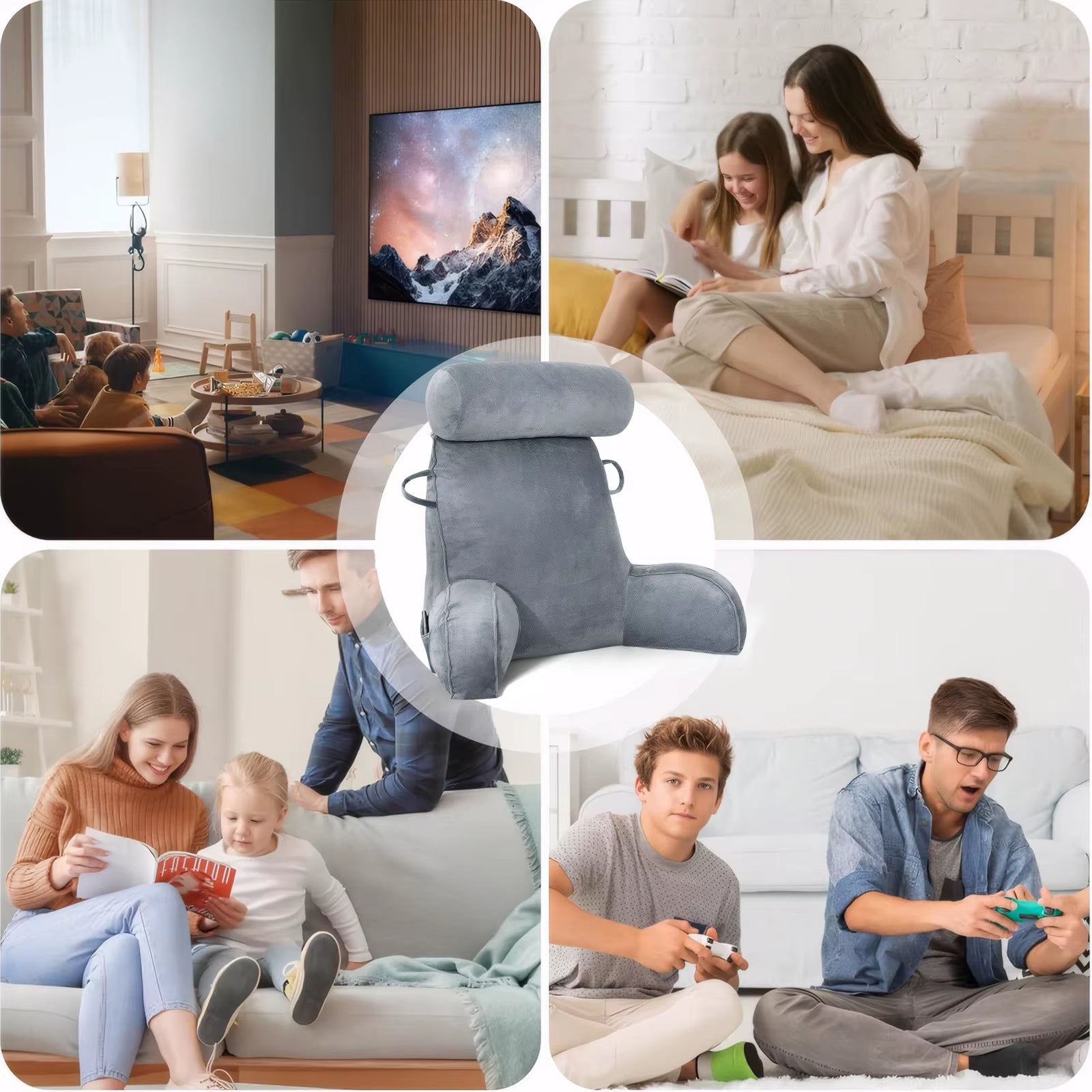 Headboard Pillow Triangle Cushion Reading Large Bolster Backrest Positioning Support Body Wedge Sleeping Pillow for Bed Headboar