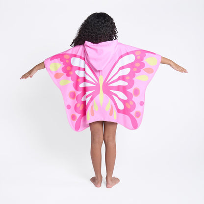 Kids Poncho Beach Towel Hooded Quick Dry Microfibre Holiday Swimming Absorbent