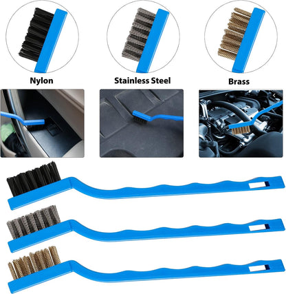 25PCS Car Detailing Brush Kit, Cleaning Detail Brushes Set with Car Dash Duster Brush, Car Cleaning Supplies Interior Exterior Brushes Kit (Wash Mitt, Towels, Polishing Pads, Cleaning Gel and Sponge)