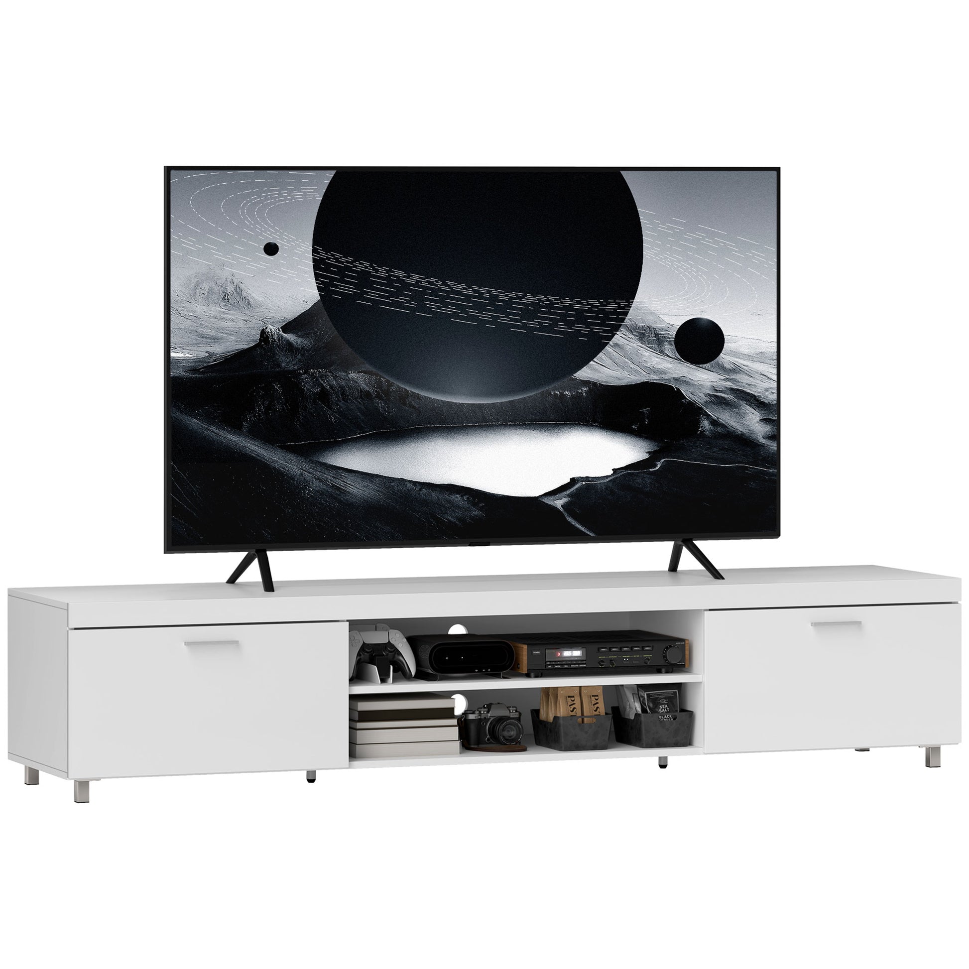 Modern Unit for TV W/ Cabinet Shelf for Living Room