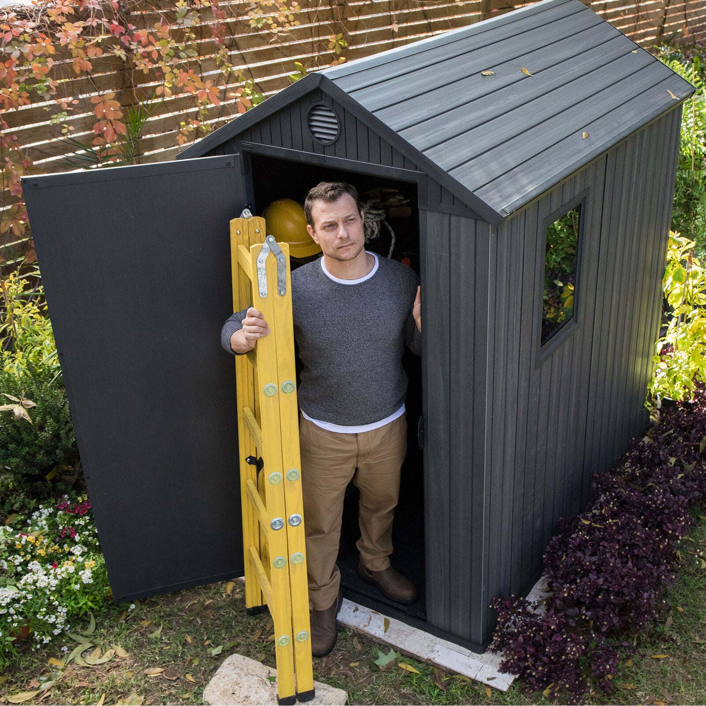 Keter Darwin Outdoor Garden Tool Storage Shed W/Window
