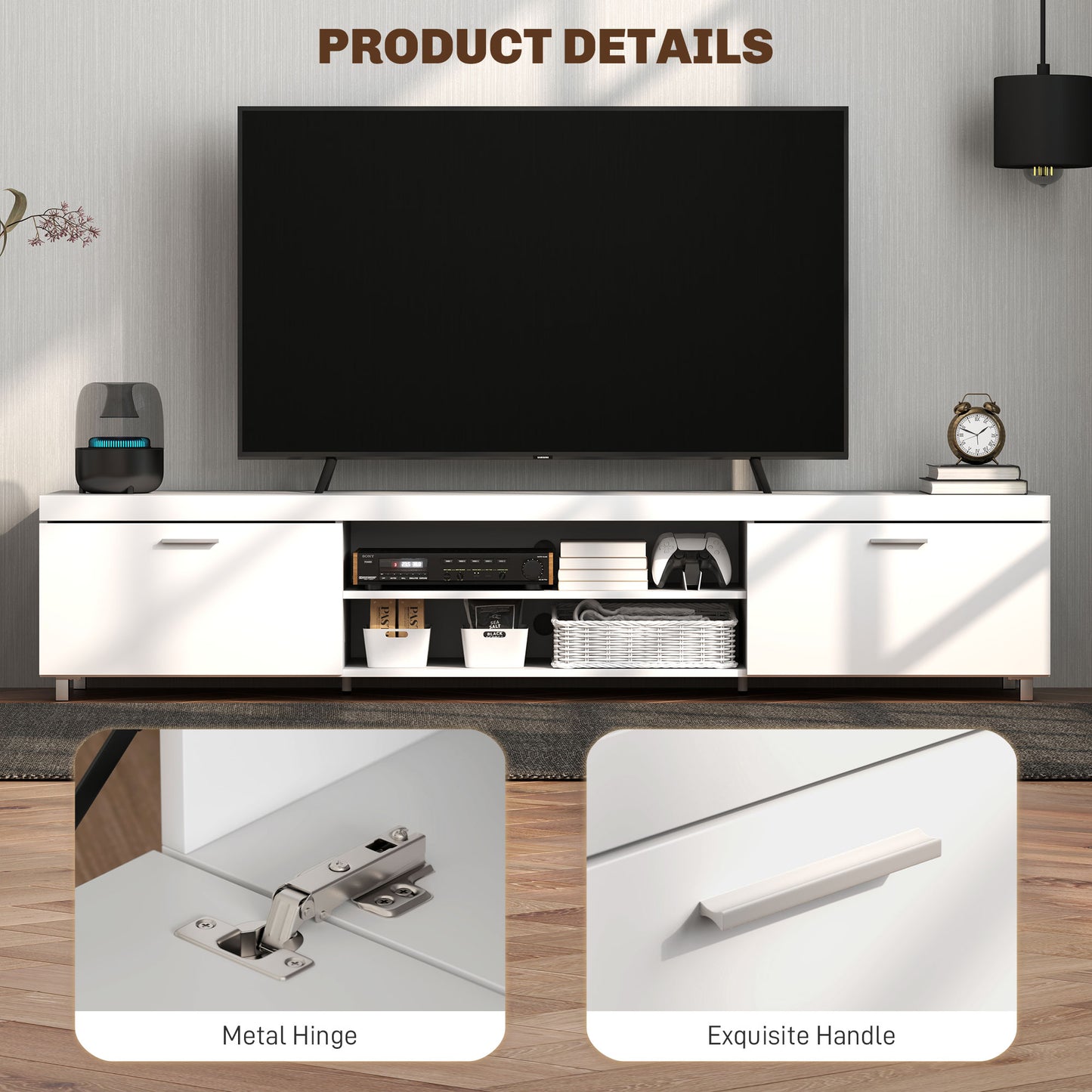 Modern Unit for TV W/ Cabinet Shelf for Living Room