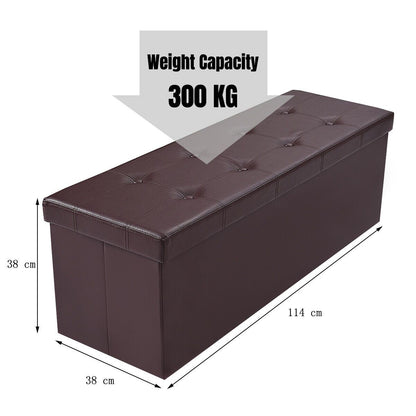Folding Storage Ottoman Bench with Lid for Living Room