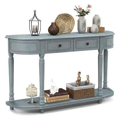 Retro Console Table with Storage for Living Room Hallway