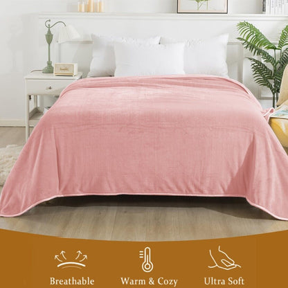 Large Fleece Blanket Throw Reversible Soft Warm Bed Sofa Blanket Double & King