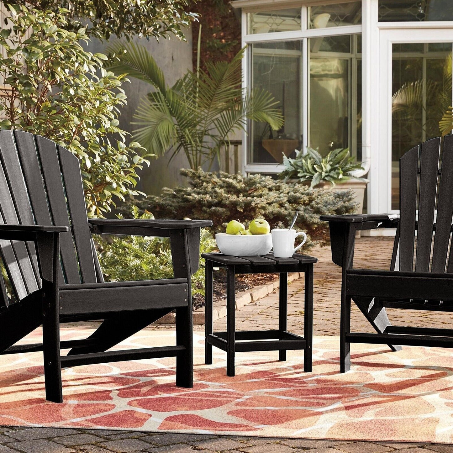 Side Table Indoor Outdoor Garden Patio HDPE Adirondack Rectangular End Table