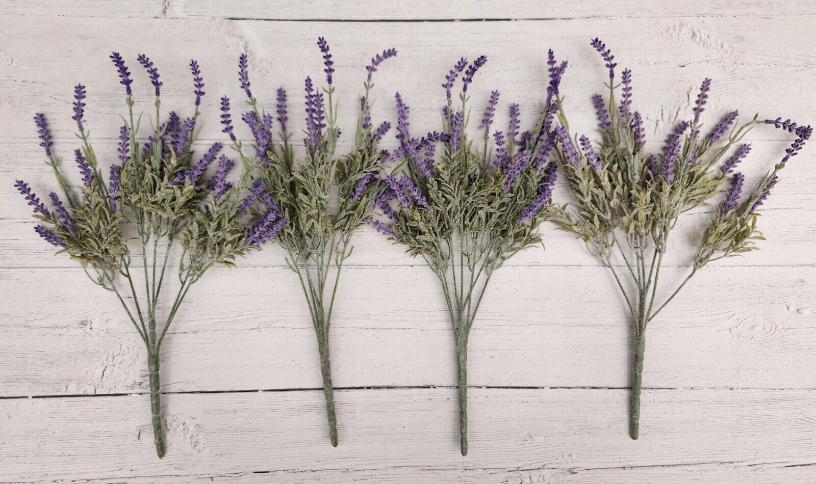 Artificial Lavender Flowers in Bundles Fake Silk Faux Lavender Plant Wooden Pots