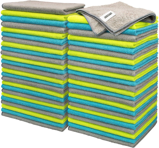 Microfibre Cloth- Pack of 50, Multifunctional Microfibre Towels,30X40Cm, Highly Absorbent Microfiber Duster Cloths for Kitchen, Lint-Free,Streak-Free Cleaning Cloths for Car
