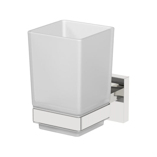 Toothbrush Holder Wall Mount Tumbler round Modern Chrome Bathroom Accessory