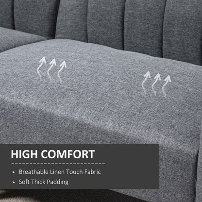 HOMCOM 3 Seater Sofa Bed W/ Adjustable Backrest for Living Room, Guest Room