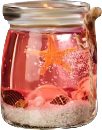 Aromatherapy Candle Set - Gel Scented Candles | Aromatherapy Glass Candles | Shell Gel Wax Candle | Starfish Wellhorn Gel Candle | Portable Scented Candles for Travel, Spa, Bath, Yoga