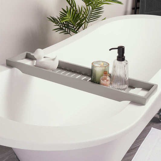 OHS Wooden Bath Tub Rack Storage Bathroom Caddy Shelf Tray Soap Holder Tidy Unit