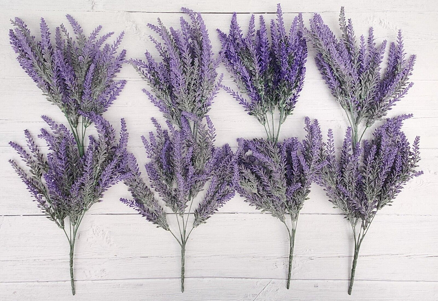 Artificial Lavender Flowers in Bundles Fake Silk Faux Lavender Plant Wooden Pots