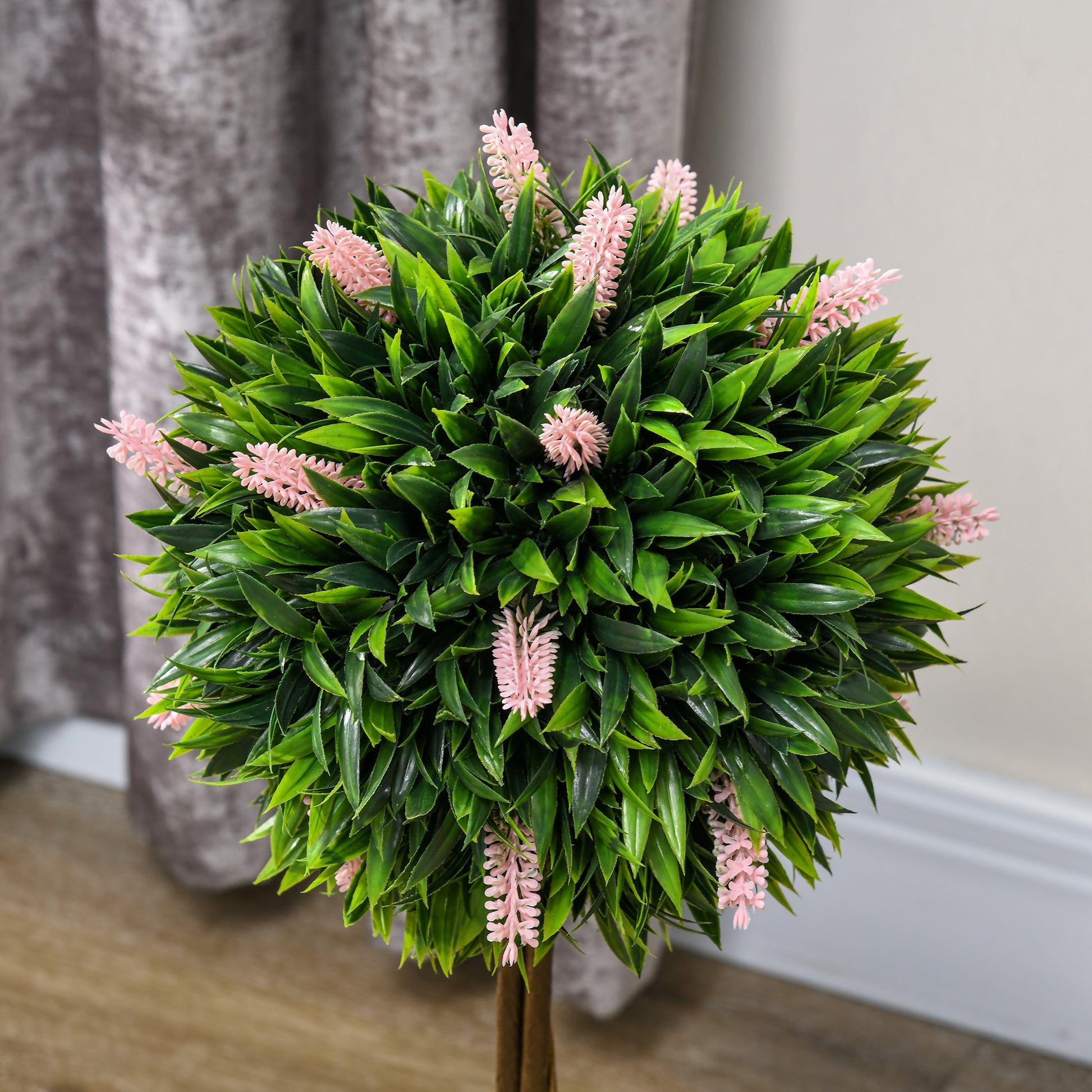 Set of 2 Decorative Artificial Plants Ball Trees with Flower