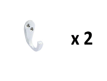 Securit S2981 Victorian Single Chrome Robe Hat Jacket Hook 50Mm Various Quantity