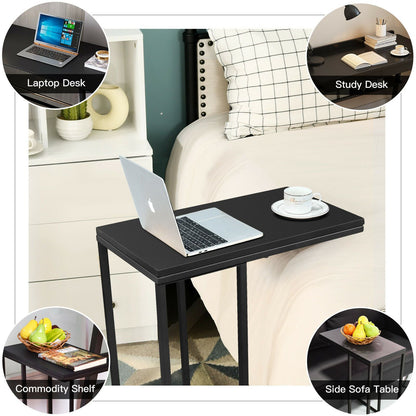 Industrial Sofa Side Table with C-Shaped Style for Living Room