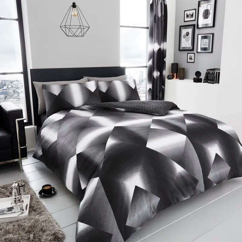 Cotton Blend Geometric Shapes Duvet Cover with Pillowcases