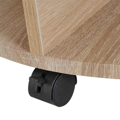 3 Tier round Coffee Table with Storage Shelves for Living Room