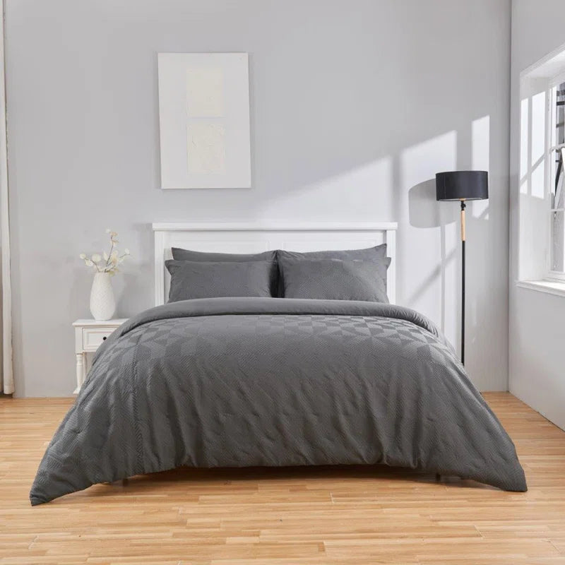 Polyester Geometric Duvet Cover with Pillowcases