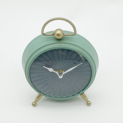 Stylish Green Mantel Clock, Silent Sweep Design Tabletop Clock for Home & Office