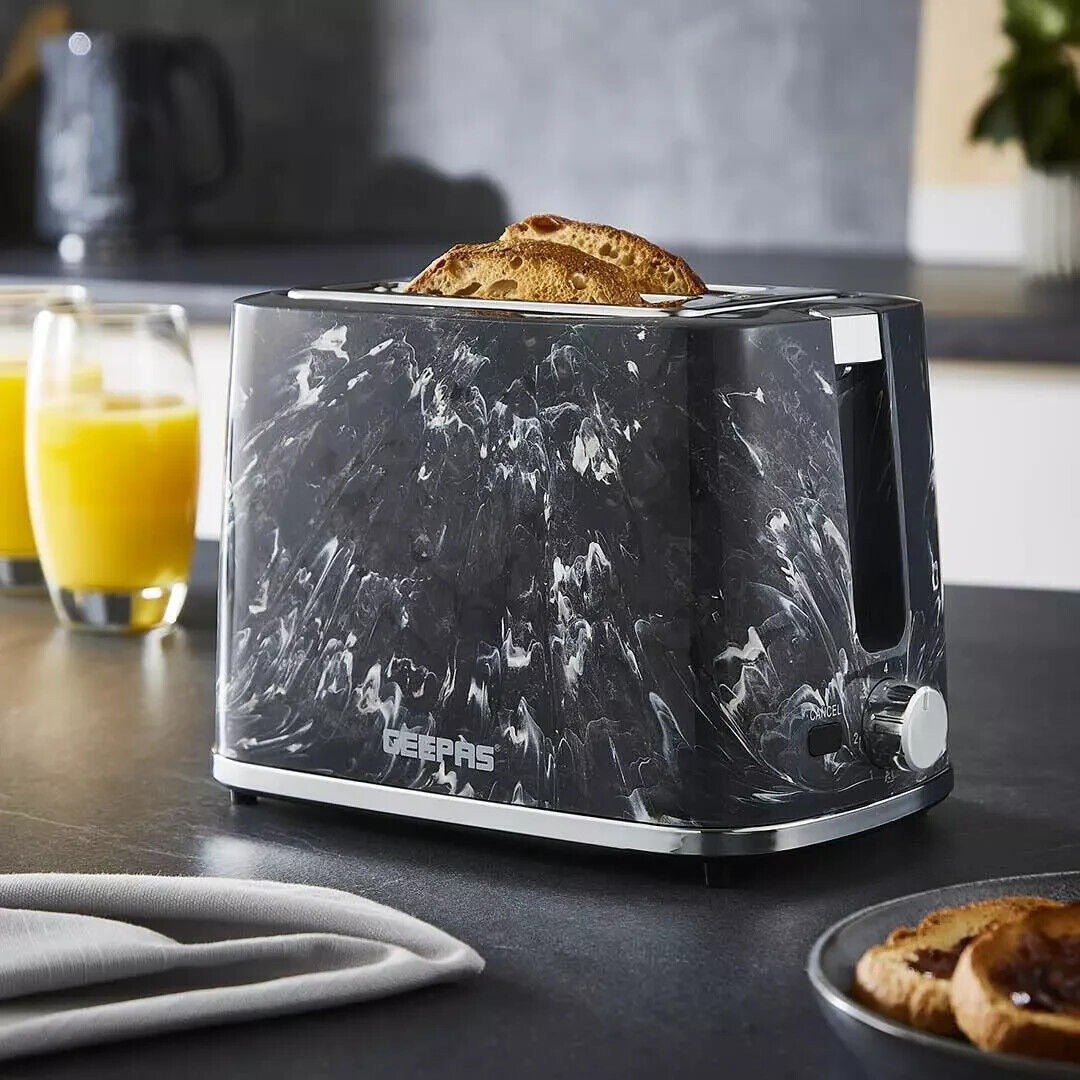 GEEPAS 2 Slice Bread Toaster Variable Browning Control Crumb Tray Cancel 900W