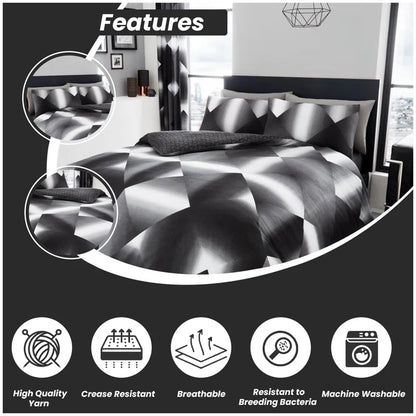 Cotton Blend Geometric Shapes Duvet Cover with Pillowcases