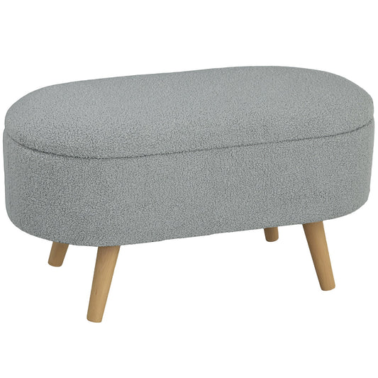HOMCOM Ottoman Storage Bench for Hallway, Living Room, Charcoal Grey