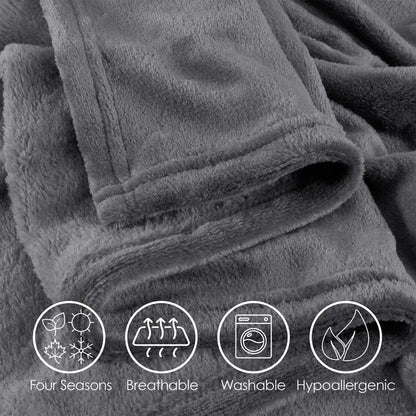 Carsonhill Reversible Mink Faux Fur Plush Fleece Throw/ Blanket