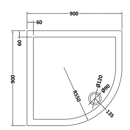 Saturn Black Framed Quadrant 1850 X 870 Corner Shower Enclosure & Tray