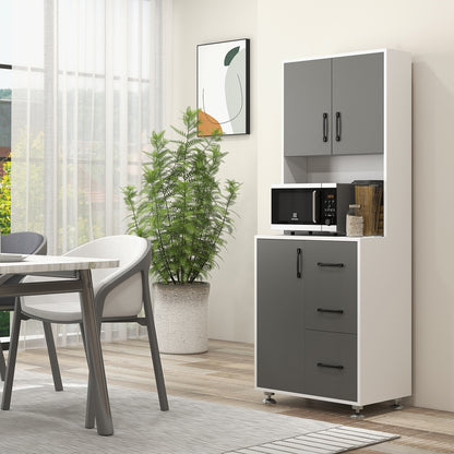 Modern Kitchen Cupboard with Storage Cabinets, 3 Drawers for Living Room