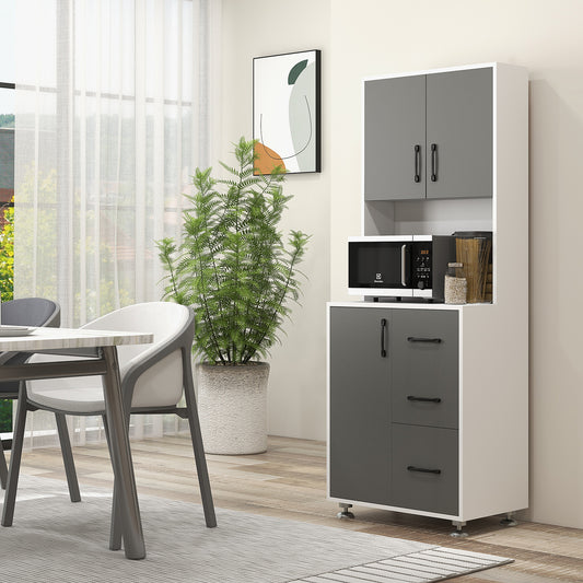Modern Kitchen Cupboard with Storage Cabinets, 3 Drawers for Living Room