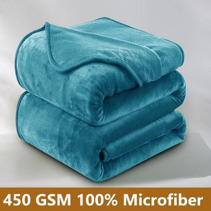 Large Fleece Blanket Throw Reversible Soft Warm Bed Sofa Blanket Double & King