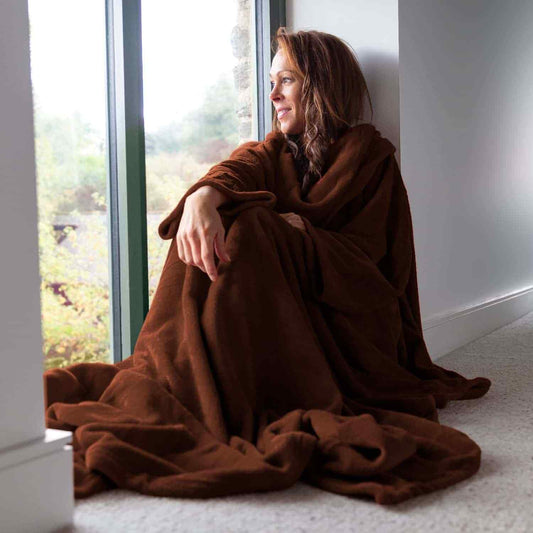 Genuine Snug Rug DELUXE ™ ADULT Cosy Warm SLEEVED Arms Blanket Fleece Official