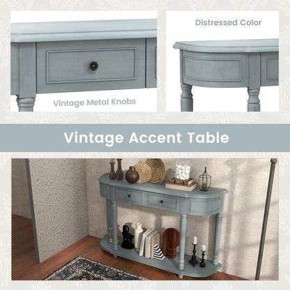 Retro Console Table with Storage for Living Room Hallway