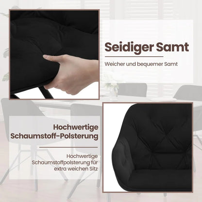 Dining Chair Swiveling, 1X Swivel Chair with Armrests, Dining Chair, Kitchen Chair, Upholstered Chair, Armchair, for Dining Room, Kitchen, Living Room, with Metal Legs, Velvet Cover, Cream