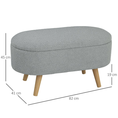 HOMCOM Ottoman Storage Bench for Hallway, Living Room, Charcoal Grey