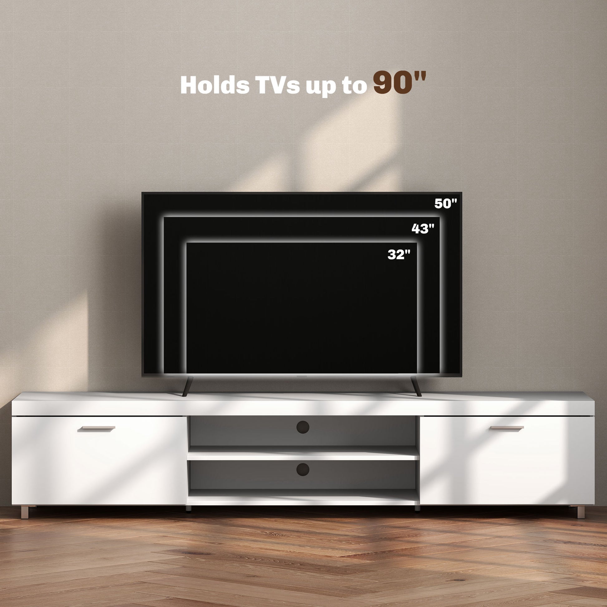 Modern Unit for TV W/ Cabinet Shelf for Living Room