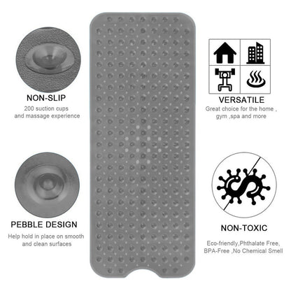 Extra Large Non Slip Bath Mat Bathtub Strong Suction Anti-Mold Rubber Shower Mat