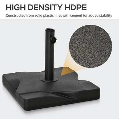 Outdoor Garden Parasol Base Stand Holder, Square, Fits Φ32Mm,Φ38Mm,Φ4