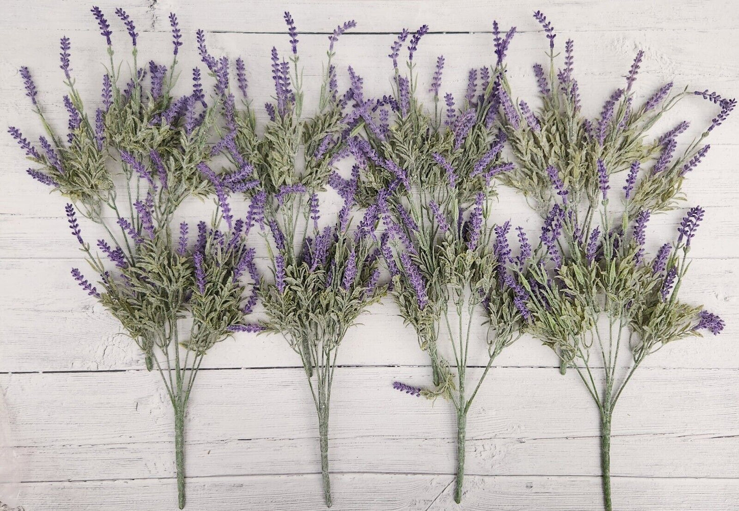 Artificial Lavender Flowers in Bundles Fake Silk Faux Lavender Plant Wooden Pots