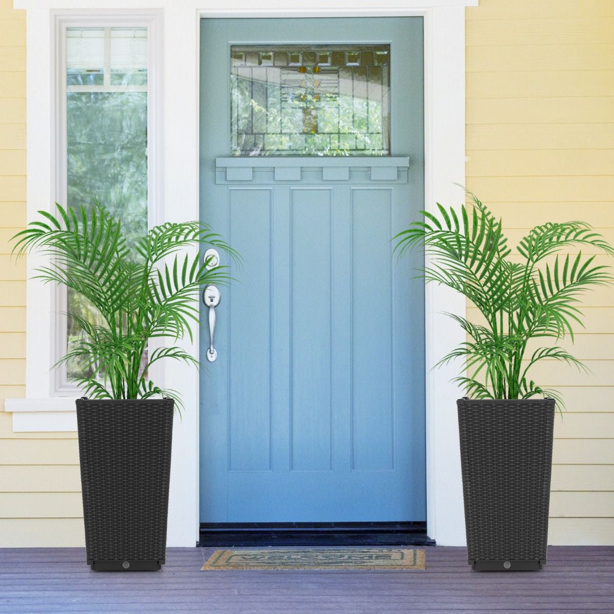 Outdoor Wicker Flower Pot Set of 2