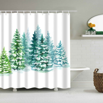New Waterproof Polyester Fabric Bathroom Shower Curtain Sheer Panel 12 Hooks