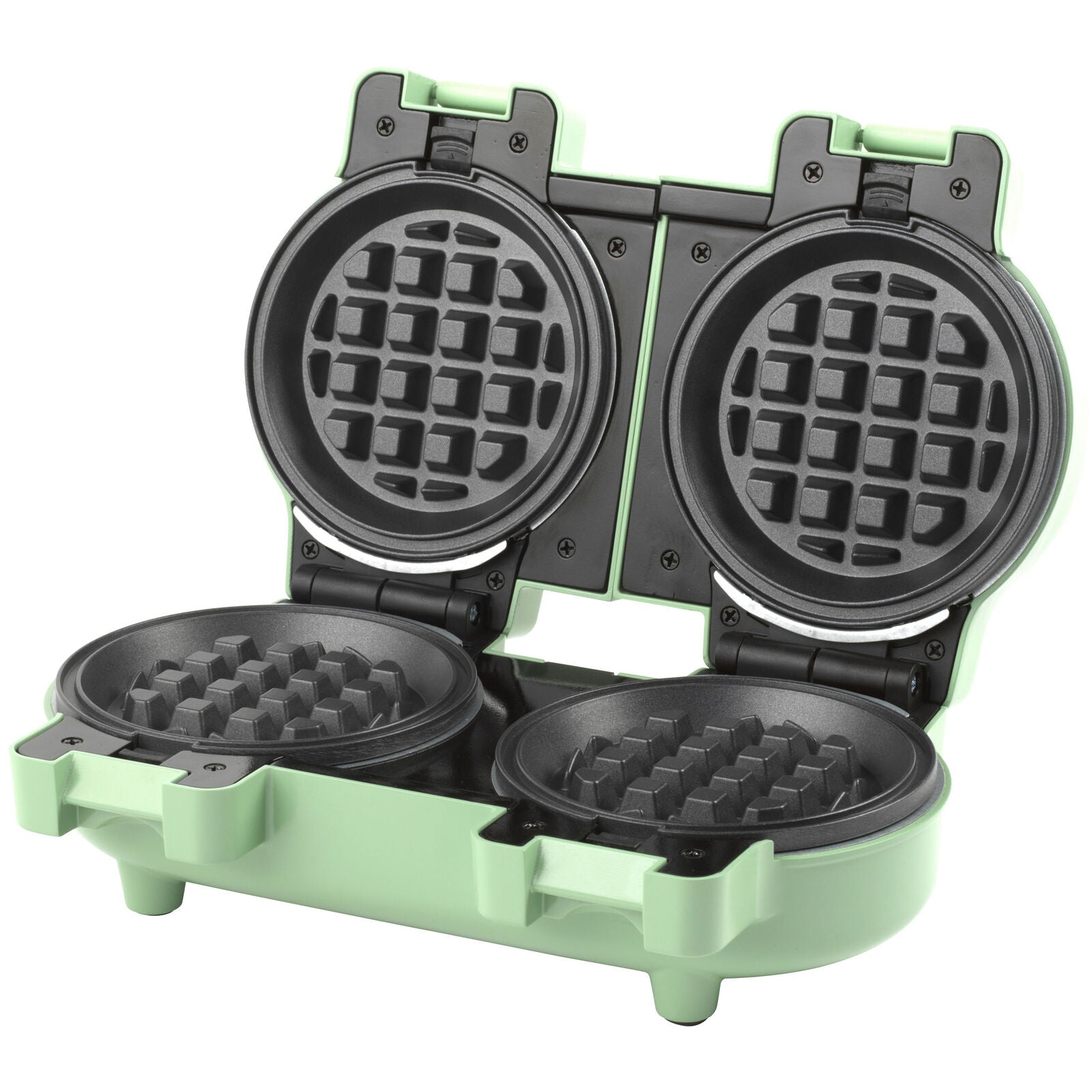 Double Mini Waffle Maker Non-Stick Sweet/Savoury Snacks Desserts Giles & Posner