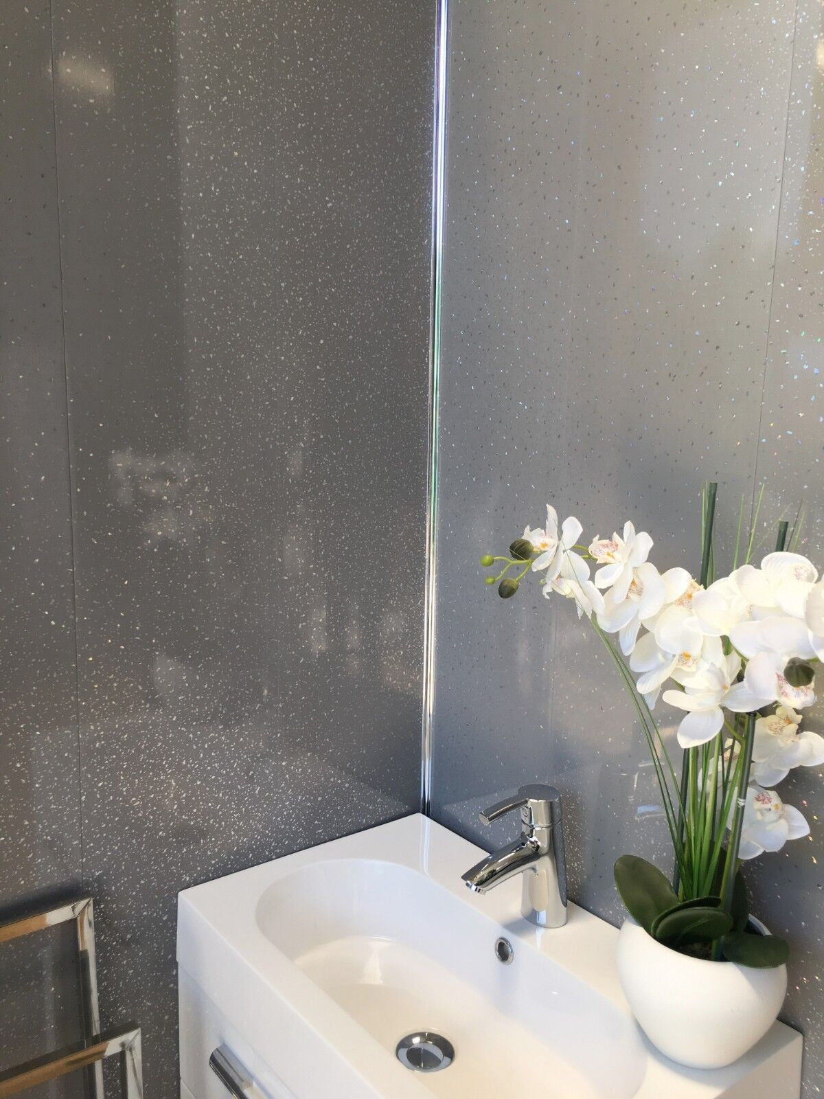 10 White Black Grey Sparkle & Marble Shower Wall Panels PVC Bathroom Cladding