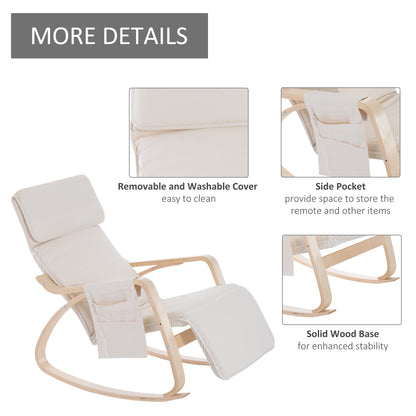 Modern Rocking Lounge Chair Recliner with Adjustable Footrest