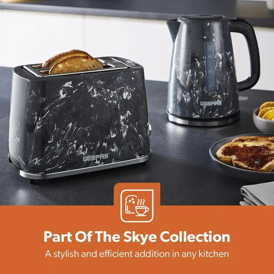 GEEPAS 2 Slice Bread Toaster Variable Browning Control Crumb Tray Cancel 900W