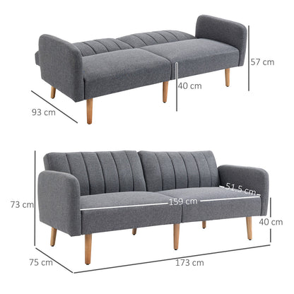 HOMCOM 3 Seater Sofa Bed W/ Adjustable Backrest for Living Room, Guest Room