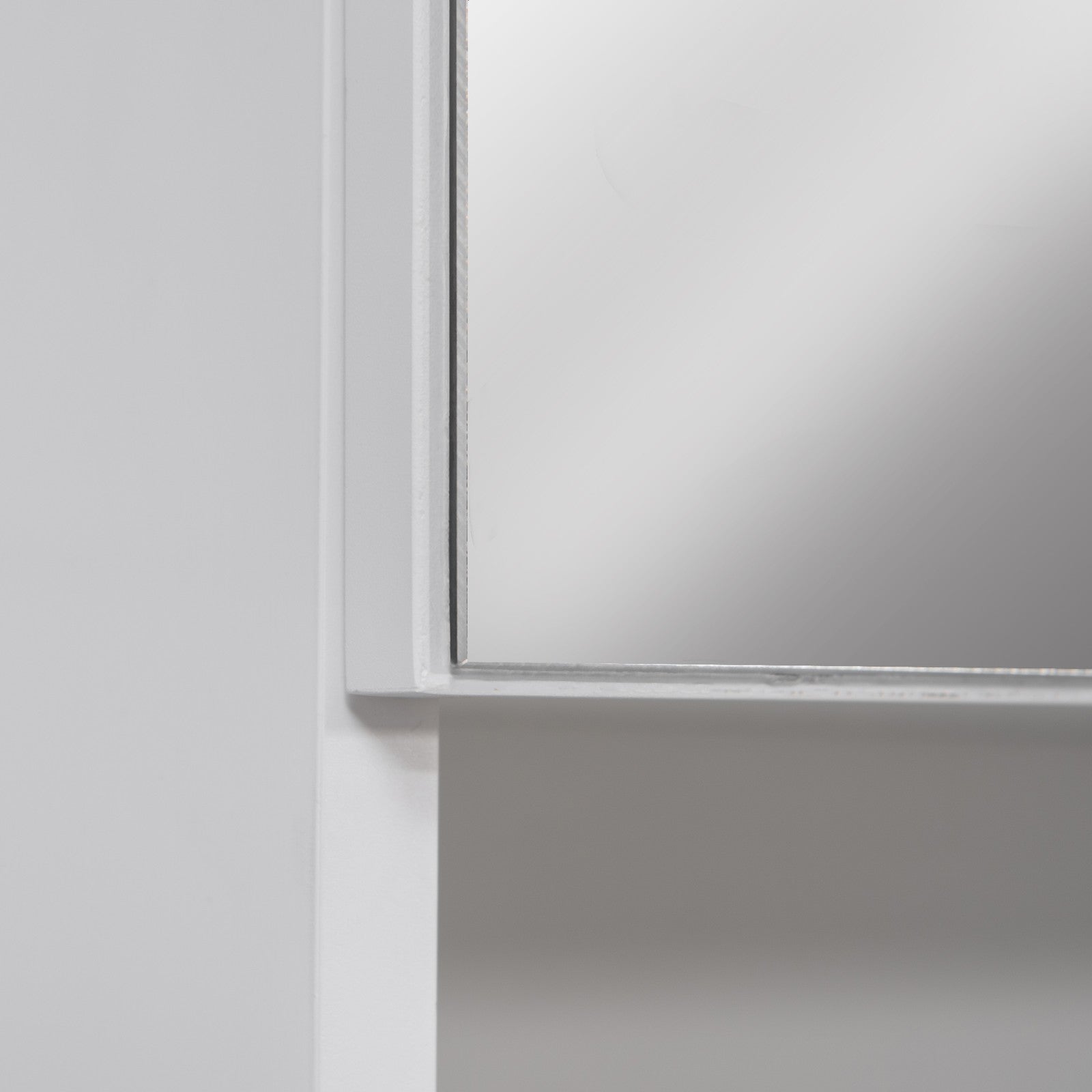 Bathroom Mirror Cabinet Wall Mount Storage Organizer W/ Door, Shelves, White